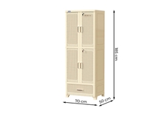 TỦ WING 4 CÁNH 1 NGĂN DUY TÂN KEM HOA