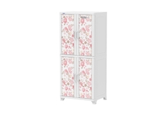 TỦ WING 4 CÁNH DUY TÂN MÀU TRẮNG HOA HỒNG