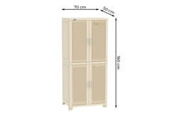 TỦ WING 4 CÁNH DUY TÂN MÀU XÁM HOA