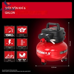Máy nén khí mini di động ECOMAX 6 Gallon 150 PSI