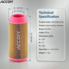 Lọc khí 122074320 dòng RedCap Urethane ACCOM