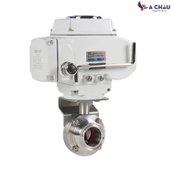 Van bướm điều khiển điện inox kiểu nối tri-clamp