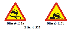 Biển số 222: Đường trơn và lề đường nguy hiểm