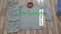 Quần áo bảo hộ công nhân vải Hàn Quốc Ghi phối màu cam