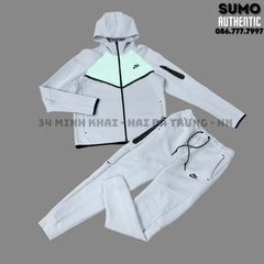 Bộ Thể Thao Chính Hãng Màu Xám NikeTech Fleece Windrunner Full-Zip IH4302-012/IH4303-012