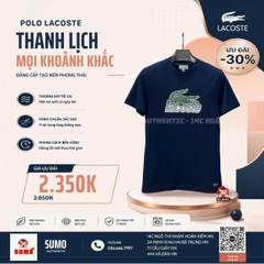 Áo Phông Lacoste Chính Hãng màu xanh navy logo xanh lá-TH5070-99-166
