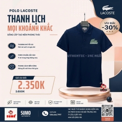 Áo Polo Lacoste Chính Hãng màu xanh navy logo xanh lá-PH5076-99-166