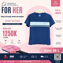 Áo Thể Thao Chính Hãng Sergio Tacchini Cổ Tròn Màu Navy Kẻ Trắng TWRS10751-NYS