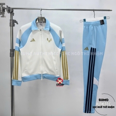 Bộ Thể Thao Chính Hãng Adidas Messi House of Tiro Track - màu Trắng Xanh KH2898/KE6016