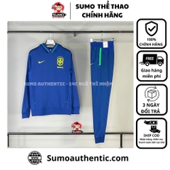 Bộ Thể Thao Nike Màu Xanh -Nike Brazil Fleece Football Hoodie - DH4822-490/DH4842-490