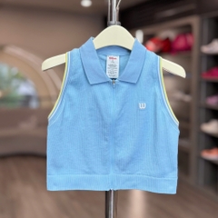 Áo Thể Thao Chính Hãng Wilson Women Seamless Full-Zip Tank - màu Xanh Dương Nhạt WW20051532-LBL