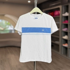 Áo Thể Thao Chính Hãng Sergio Tacchini Cổ Tròn Màu Trắng Kẻ Xanh Biển TWRS10751-OWS