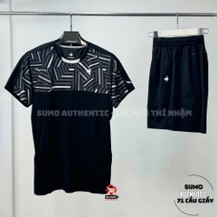 Áo Thể Thao Chính Hãng Lecoq cổ tròn - màu Đen Trắng QTMXJA02-D