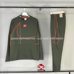 Quần Thể Thao Chính Hãng Nike Dri-Fit Fleece Tapered Running Pants - màu Xanh Rêu DQ6615-355