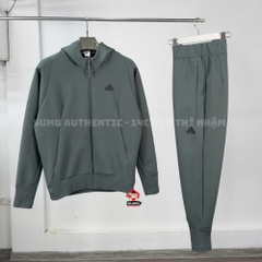 Bộ Thể Thao Adidas Chính Hãng Màu Xanh rêu - Z.N.E. Full Zip Hoody - IR5240/IR5244