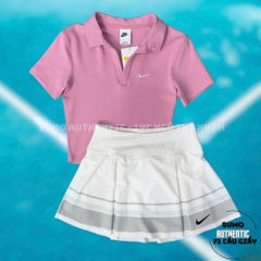Áo Thể Thao Chính Hãng Nike Croptop Cổ Polo Màu Hồng-DV7885-699