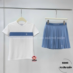 Áo Thể Thao Chính Hãng Sergio Tacchini Cổ Tròn Màu Trắng Kẻ Xanh Biển TWRS10751-OWS