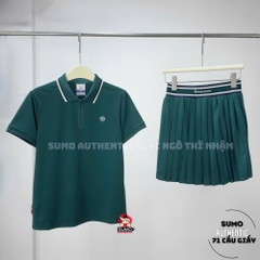 Áo Thể Thao Chính Hãng Sergio Tacchini Carapoint Zip-Neck Pique Short-Sleeve Polo - màu Xanh Lá TWPQ12151-GND