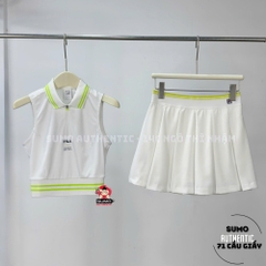 Áo Thể Thao Chính Hãng Fila Ba Lỗ Màu Trắng Kẻ Xanh A11W523126FWT