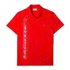 Áo Polo Lacoste Chính Hãng màu đỏ chữ dọc-PH5526-99-S5H