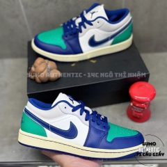 Giày Thể Thao Chính Hãng Nike Jordan 1 Low Deep Royal Blue -màu Trắng Xanh Dương 553558-147