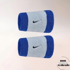 Băng Tay Thể Thao Chính Hãng Nike Swoosh Classic Double Wide Wristbands - màu Xanh Dương Xám BN4000-069