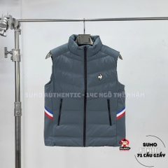 Áo Phao Thể Thao Chính Hãng Lecoq Spotif Puffer Gilet Jacket - màu Xám Đen LEM23Q30501-SMWM