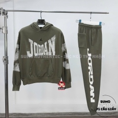 Áo Thể Thao Chính Hãng Nike Jordan Brooklyn Hoodie - màu Xanh Rêu HV0094-222