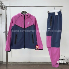 Bộ Thể Thao Chính Hãng Nike Tech Woven Jacket Nylon Windrunner Set - màu Đen Hồng HM7151-437/HM7158-437