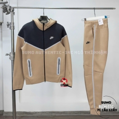 Bộ Thể Thao Chính Hãng Nike Sportswear Tech Fleece Windrunner Tracksuit - màu Nâu Đen HQ3746-200/HQ3747-200
