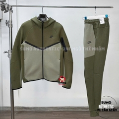 Bộ Thể Thao Chính Hãng Nike Sportswear Tech Fleece Windrunner Tracksuit - màu Xanh Rêu HV0949-222/HV0959-222