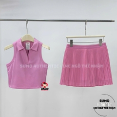 Chân Váy Thể Thao Chính Hãng Wilson Bloom Limitless Pleated Mesh Skirt - màu Hồng WE00108-P013001