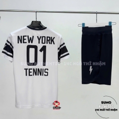 Áo Thể Thao Chính Hãng About New York Tennis - màu Trắng Đen ATTS22-034