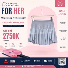 Chân Váy Thể Thao Chính Hãng Wilson Midtown Wrap Skirt- màu Xanh Dương Nhạt WW00313531-LBM