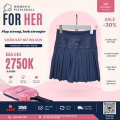 Chân Váy Thể Thao Chính Hãng Wilson Women Midtown Tennis Skirt - màu Xanh Navy WW00160331-DBC