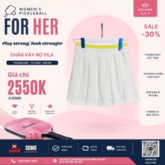 Chân Váy Thể Thao Chính Hãng Fila Màu Trắng Cạp Xanh A11W523309FWT