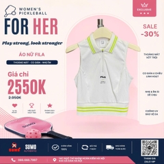 Áo Thể Thao Chính Hãng Fila Ba Lỗ Màu Trắng Kẻ Xanh A11W523126FWT