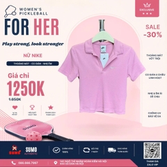Áo Thể Thao Chính Hãng Nike Croptop Cổ Polo Màu Hồng-DV7885-699