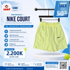 Quần Thể Thao Chính Hãng Nike Court Slam Dri-Fit Tennis Shorts - màu Vàng Chanh FZ6899-331