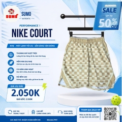 Quần Thể Thao Chính Hãng Caro Màu Be Nike Court Victory 9inch FZ6917-229