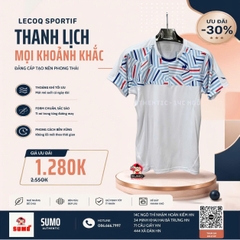 Áo Thể Thao Chính Hãng Lecoq cổ tròn - màu Trắng QTMXJA02-T