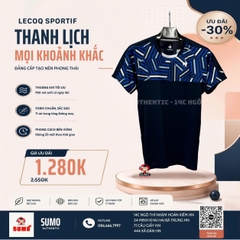 Áo Thể Thao Chính Hãng Lecoq cổ tròn - màu Đen Xanh  QTMXJA02-X