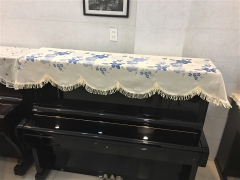 Khăn phủ đàn piano giá rẻ màu kem, họa tiết hoa