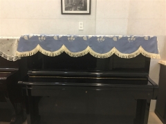 Khăn phủ đàn piano giá rẻ màu xanh, họa tiết hoa