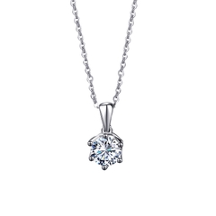 VCM002 Vòng cổ ngôi sao 6 cánh 1carat dây bạc 45cm