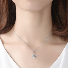 VCS011 Vòng cổ đá topaz tổng hợp xanh lam 