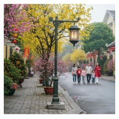 Cột Đèn Sân Vườn 1 Bóng Cổ Điển Cho Biệt Phủ, Nhà Thờ, Đền Chùa Đình | ZSV-GLP EU002-1 ZALAA