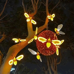 Đèn LED ZALAA Mô Phỏng Hình Tổ Ong Vàng Cho Dự Án Chiếu Sáng Cảnh Quan Sân Vườn