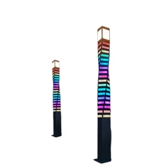 Trụ Đèn LED Thanh Nhiều Màu RGB Kiểu Vuông Xoắn Ốc trang trí cảnh quan vườn - LED Art Lights