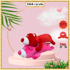 GỐI ÔM GẤU DÂU DẠNG NẰM.